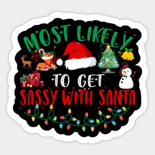 Get Sassy With Santa Funny Christmas GIfts Sticker